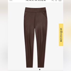 MM Lafleur Vegan Stretch Leather Leggings in Brown
